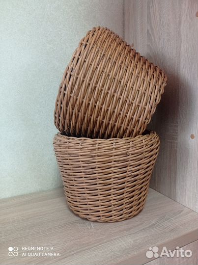 Кашпо из ротанга 12л. Орех