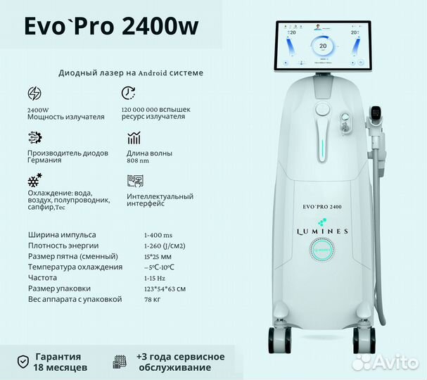 Аппарат для эпиляции Лю'Минес Evo’Pro 2400вт