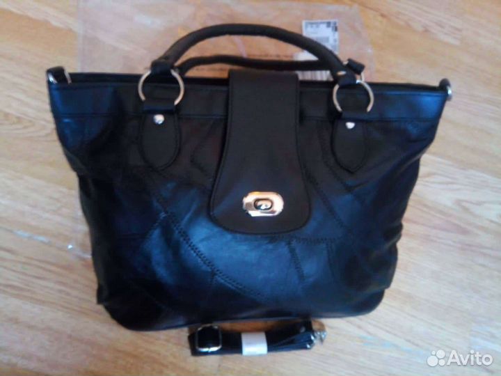 Новая сумочка из натуральной кожи, черная