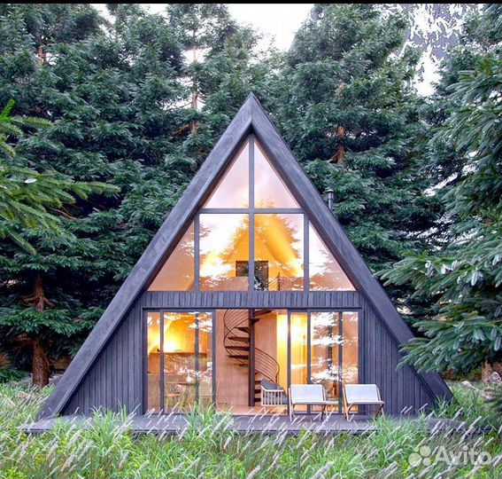 Каркасный дом A-frame 100 м2