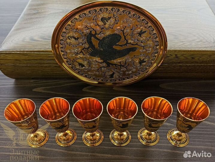 Подарочный набор винный с росписью