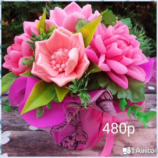 Букет цветов из мыла на юбилей