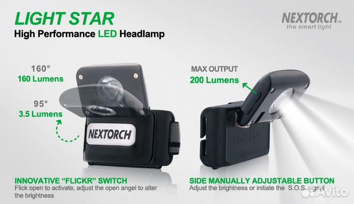 Налобный фонарь nextorch Light Star