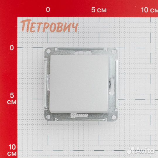 Переключатель Systeme Electric AtlasDesign Aqua одноклавишный встраиваемый алюминий (ATN440361)