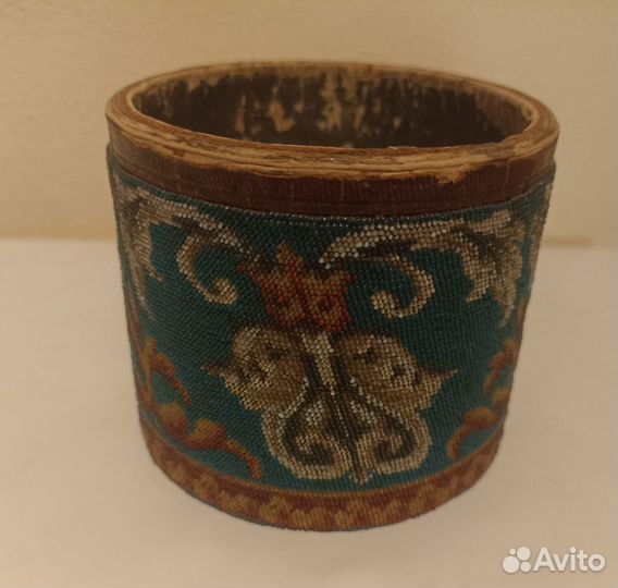 RRR Старинная табачница Мельчайший бисер Россия до