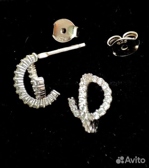Серьги с фианитами