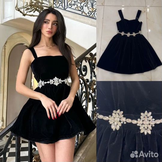 Бархатное мини платье