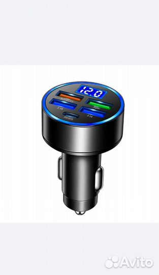 Зарядное устройство 4 USB + PD Type-C и вольтметр