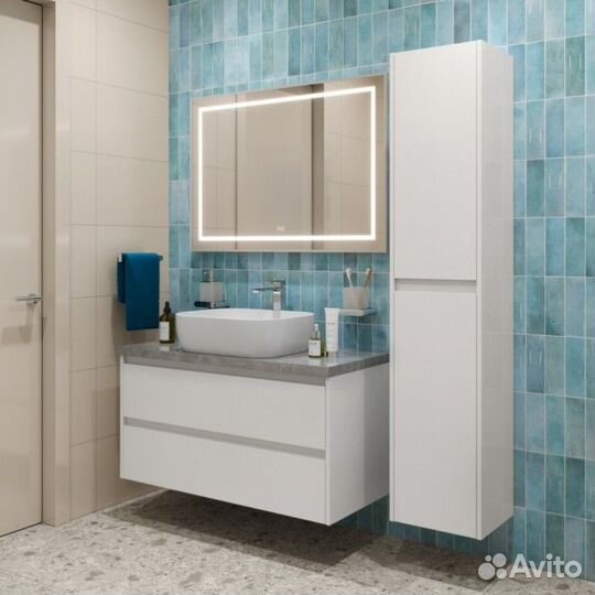 Мебель для ванной BelBagno kraft100BO-kepmgl-1302-SET Bianco Opaco
