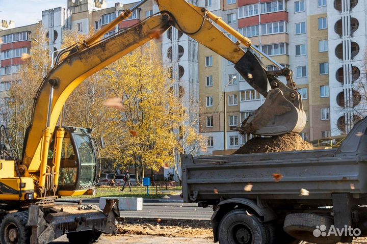 Услуги колесного экскаватора полноповоротного