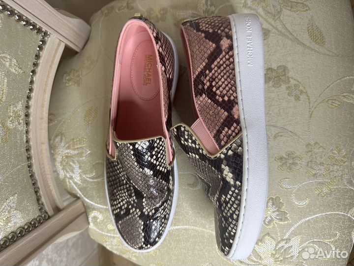 Michael Kors Keaton Python Slip-Ons — слипоны