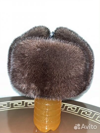 Мужская норковая шапка-ушанка