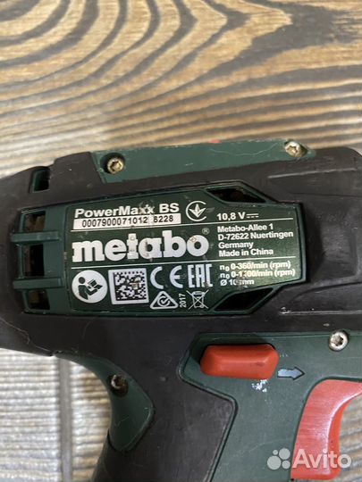 Шуруповерт metabo powermaxx bs