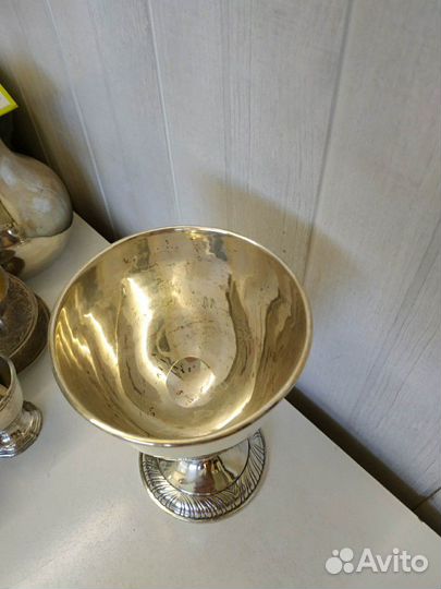 Серебряный английский бокал, фужер