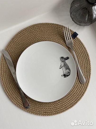 Сервировочные салфетки из джута, диаметр 32 см