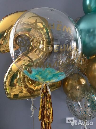 Гелиевые шары, украшение воздушными шарами, цифры