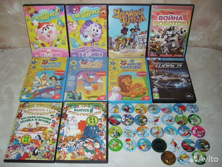 Мультфильмы,игры,наклейки,фишки 