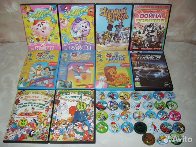 Мультфильмы,игры,наклейки,фишки 