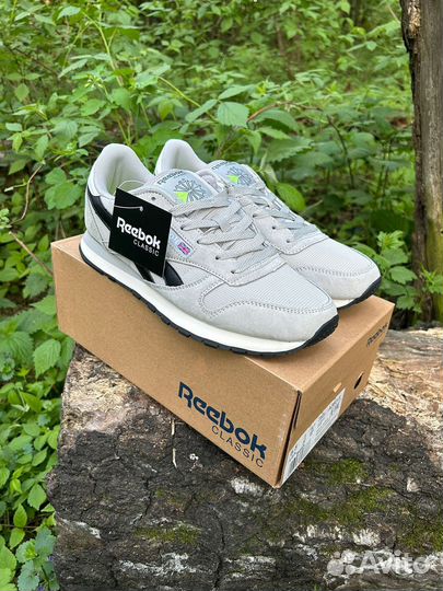 Кроссовки reebok classic grey black 42 сетка