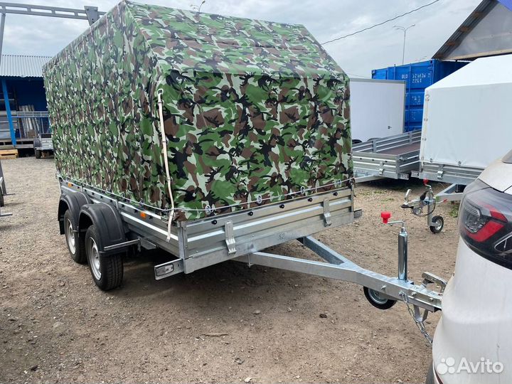 Двухосный прицеп с тентом аэро 150 см мзса 817732