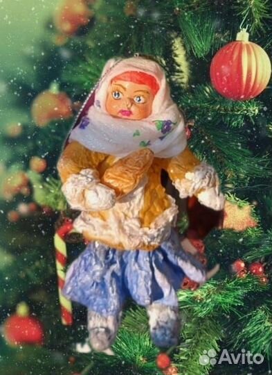 Ватные игрушки на елку СССР