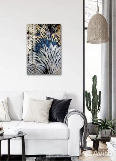 Картина на стену стеклянная 40х60 Пёрышко