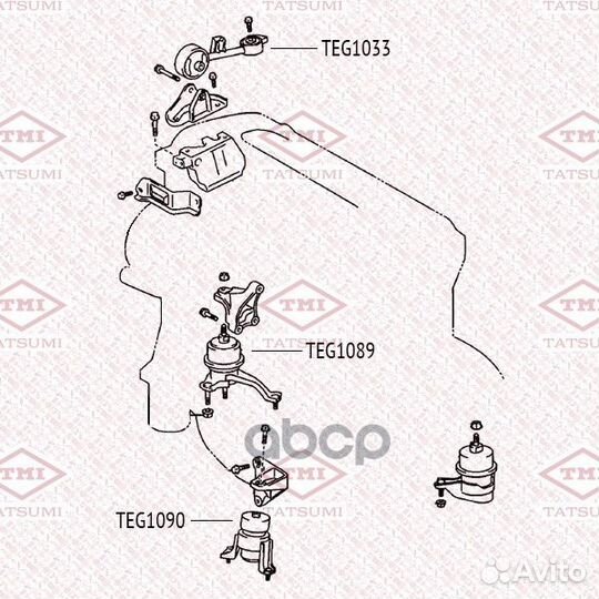 Опора двигателя передняя TEG1090 tatsumi