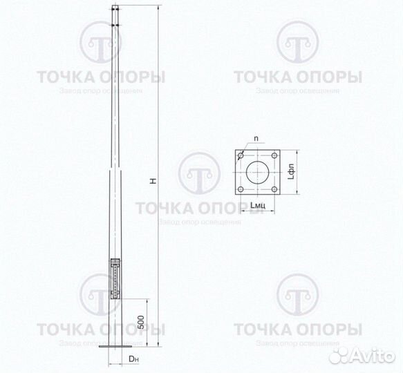 Опора круглоконическая окк-7,0