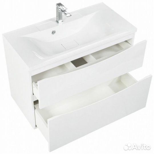 Тумба с раковиной BelBagno Marino-H60 90-BB900/450-LV-MR-PR Bianco Lucido