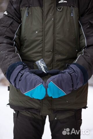 Варежки Рыбак, синие