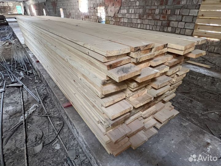 Доска сухая строганная 35х195х6000 влажность 10-12