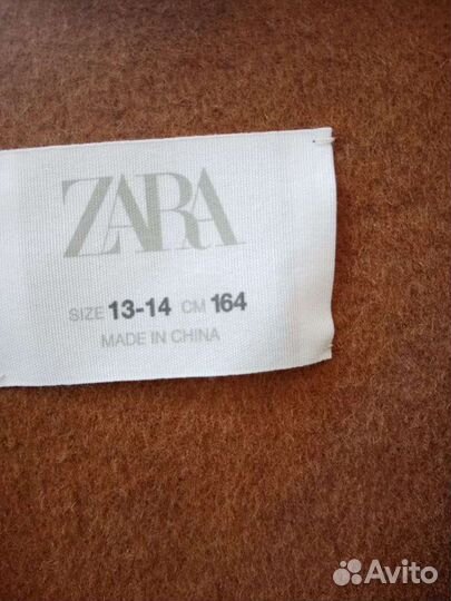 Пальто для девочки zara 164 + шапочка в тон