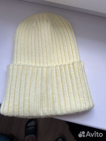 Шапка бини демисезонная желтая 52-54