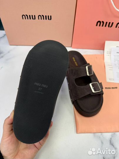 Сандали На Платформе /Шлепки Miu Miu Размеры 36-40