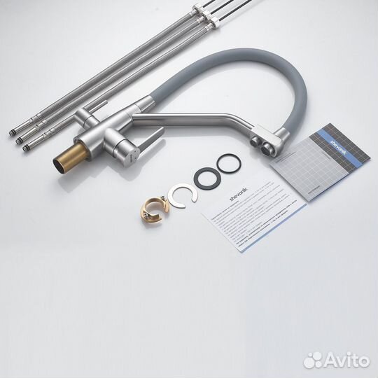 Кухонный смеситель фильтр сатин Shevanik S968L