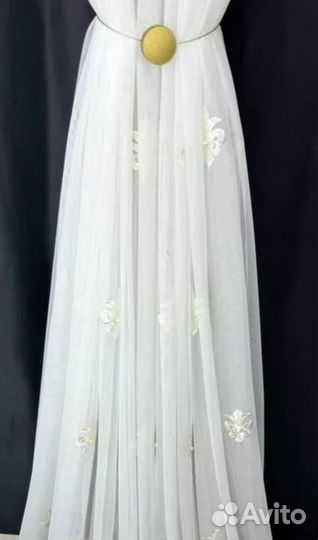 Тюль с вышивкой