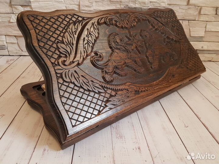 Нарды резные Таширские Два льва матовые