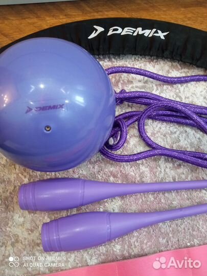 Мяч гимнастический, булавы, скакалка, обруч