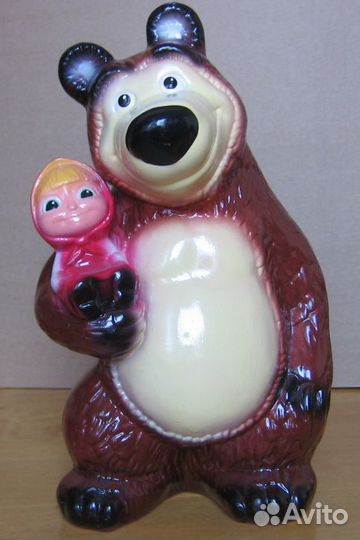 Маша и медведь. Копилка. Керамика. Высота 32 см