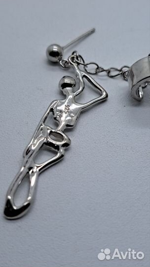 Серьги, каффы из серебра