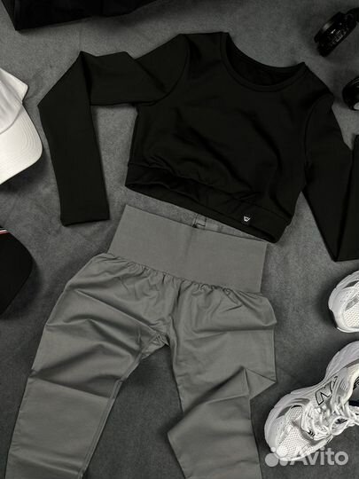 Лосины с компрессией серые