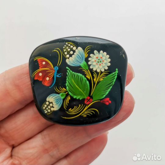 Брошь винтаж СССР ручная роспись