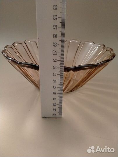 Ваза фруктовница салатник СССР карамельное стекло