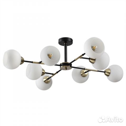 Люстра металл и стекло в спальню модерн