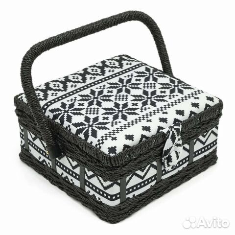 Шкатулка малая, декоративная, Черно-белый узор