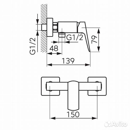 Смеситель для душа Ferro Vitto Verdeline BVI7VL