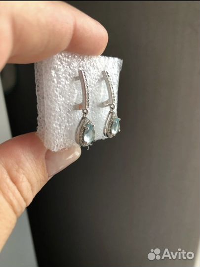 Серьги серебро 925 фианит