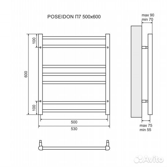 Полотенцесушитель водяной Lemark Poseidon LM42607