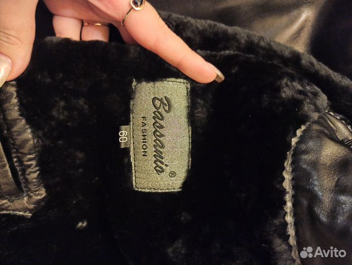 Кожаное пальто на меху