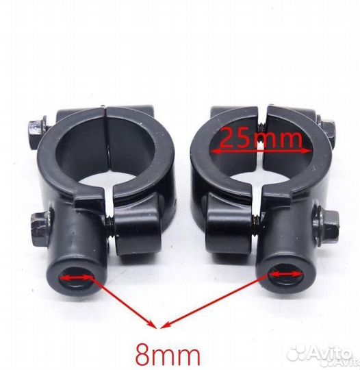 Кронштейн для крепления мотозеркал 8мм 22/25мм